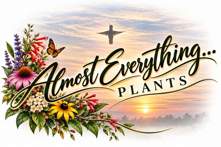 Almost Everything… Plants watercolor logo